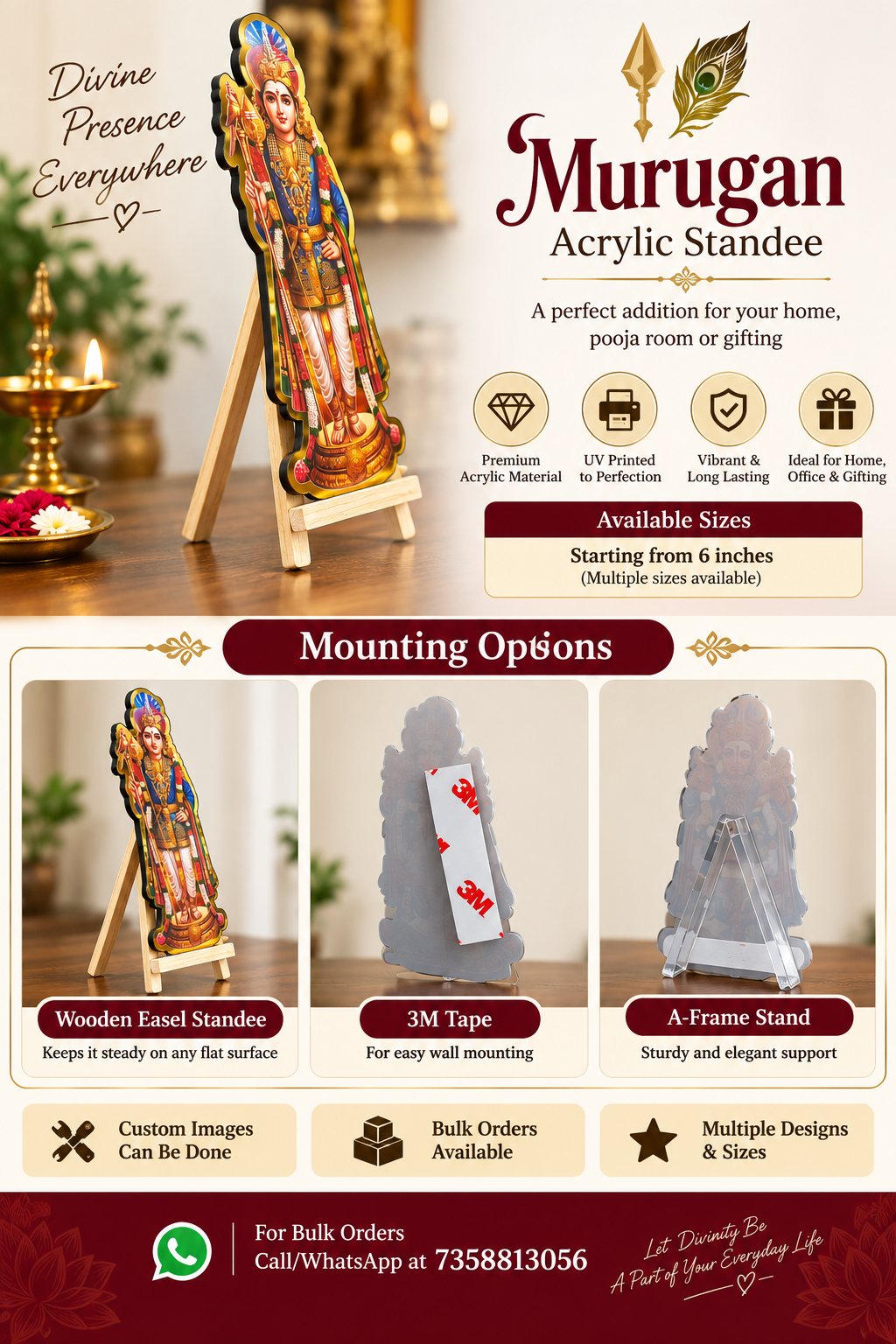 UV Printed Acrylic Standee - Murugan